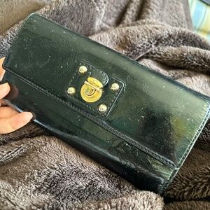 Authentic Marc Jacob’s Black Patent Leather Long Wallet